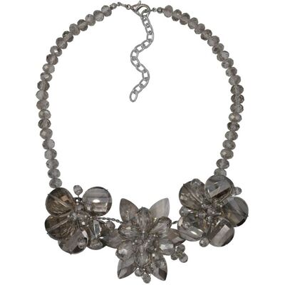 Steuer Modeschmuck Kette Glänzend Glasstein grau Karabiner Grau Einheitsgröße Steuer Modeschmuck Kette Glänzend Glasstein grau Karabiner Grau Einheitsgröße