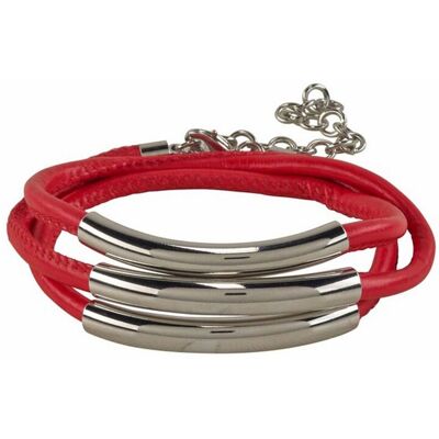 Steuer Modeschmuck Armband Kunstleder rot Karabiner Roségold Einheitsgröße Steuer Modeschmuck Armband Kunstleder rot Karabiner Roségold Einheitsgröße