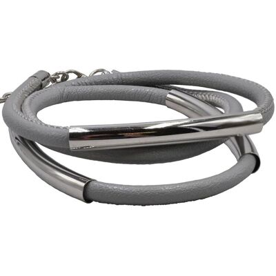Steuer Modeschmuck Armband Kunstleder grau Karabiner Grau Einheitsgröße Steuer Modeschmuck Armband Kunstleder grau Karabiner Grau Einheitsgröße