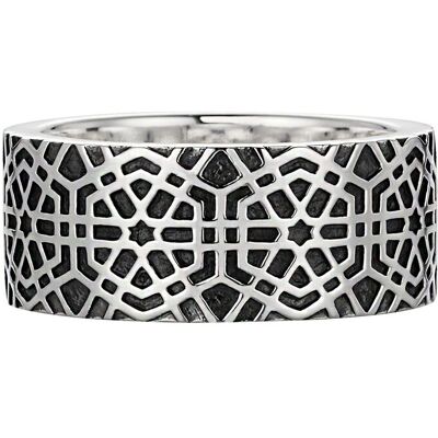 cai Ring 925/- Sterling Silber oxidiert-poliert Mosaik Silber V 1/2 cai Ring 925/- Sterling Silber oxidiert-poliert Mosaik Silber V 1/2