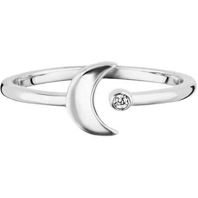 cai Ring 925 Sterling Silber rhodiniert Zirkonia Mond Silber R 1/2 cai Ring 925 Sterling Silber rhodiniert Zirkonia Mond Silber R 1/2