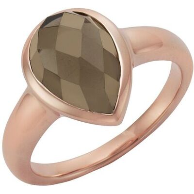 Jamelli Ring 925 Silber rosé vergoldet Rauchquarz Roségold R 1/2 Jamelli Ring 925 Silber rosé vergoldet Rauchquarz Roségold R 1/2