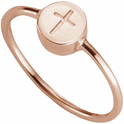 cai Ring 925/- Sterling Silber rotvergoldet Kreuz Roségold Q cai Ring 925/- Sterling Silber rotvergoldet Kreuz Roségold Q