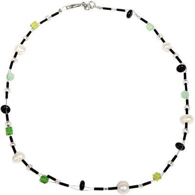 DeMarie Collierkette Edelstahl Perle Onyx Acryl Kristall Grün Einheitsgröße DeMarie Collierkette Edelstahl Perle Onyx Acryl Kristall Grün Einheitsgröße