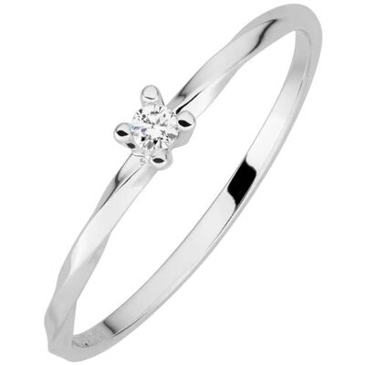 Lyomi Ring 585/- Weißgold 1 synth. Diam. 0,04ct. Silber L 1/2 Lyomi Ring 585/- Weißgold 1 synth. Diam. 0,04ct. Silber L 1/2