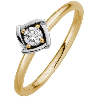 Lyomi Ring 585/- GG/WG 1 synth. Diam. 0,15ct. Mehrfarben NICHT Lyomi Ring 585/- GG/WG 1 synth. Diam. 0,15ct. Mehrfarben NICHT