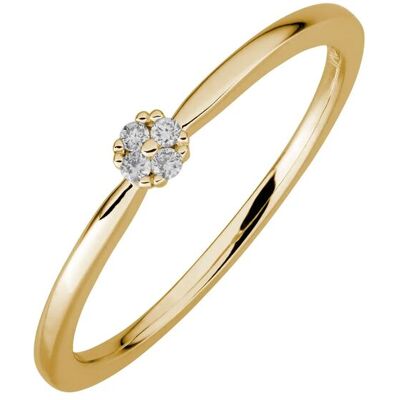 Lyomi Ring 585/- Gelbgold 4 synth. Diam. 0,045ct. Gold NICHT Lyomi Ring 585/- Gelbgold 4 synth. Diam. 0,045ct. Gold NICHT