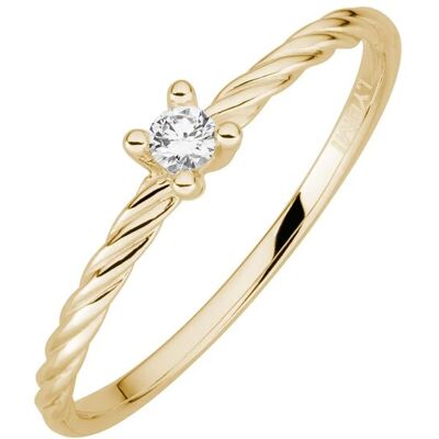 Lyomi Ring 585/- Gelbgold 1 synth. Diam. 0,07ct. Gold D 1/2 Lyomi Ring 585/- Gelbgold 1 synth. Diam. 0,07ct. Gold D 1/2