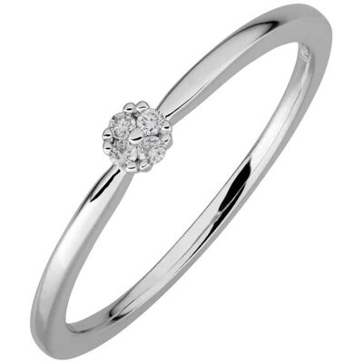 Lyomi Ring 585/- Weißgold 4 synth. Diam. 0,045ct. Silber L 1/2 Lyomi Ring 585/- Weißgold 4 synth. Diam. 0,045ct. Silber L 1/2