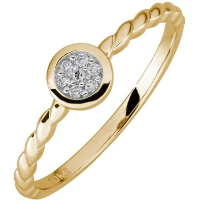 Lyomi Ring 585/- GG/rhod. 7 synth. Diam. 0,05ct. Mehrfarben R 1/2 Lyomi Ring 585/- GG/rhod. 7 synth. Diam. 0,05ct. Mehrfarben R 1/2