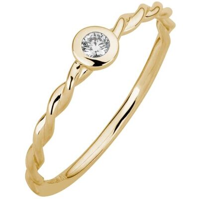 Lyomi Ring 585/- Gelbgold 1 synth. Diam. 0,06ct. Gold NICHT Lyomi Ring 585/- Gelbgold 1 synth. Diam. 0,06ct. Gold NICHT
