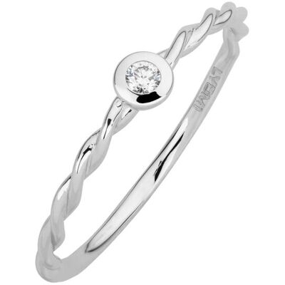 Lyomi Ring 585/- Weißgold 1 synth. Diam. 0,04ct. Silber O 1/2 Lyomi Ring 585/- Weißgold 1 synth. Diam. 0,04ct. Silber O 1/2