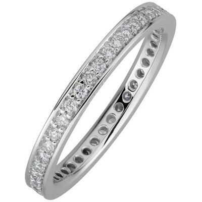 Lyomi Ring 585/- Weißgold Memoire synth. Diam. 0,49ct. Silber Q Lyomi Ring 585/- Weißgold Memoire synth. Diam. 0,49ct. Silber Q