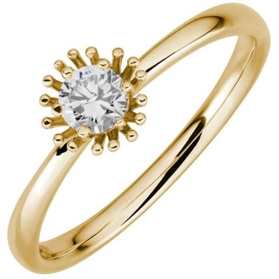 Lyomi Ring 585/- Gelbgold 1 synth. Diam. 0,25ct. Gold NICHT Lyomi Ring 585/- Gelbgold 1 synth. Diam. 0,25ct. Gold NICHT