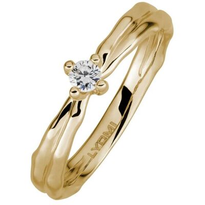 Lyomi Ring 585/- Gelbgold 1 synth. Diam. 0,10ct. Gold NICHT Lyomi Ring 585/- Gelbgold 1 synth. Diam. 0,10ct. Gold NICHT