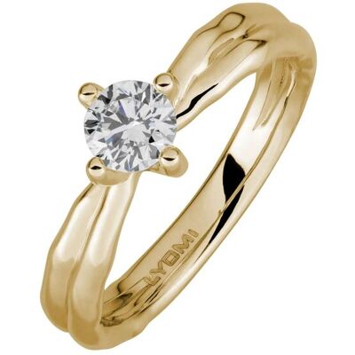 Lyomi Ring 585/- Gelbgold 1 synth. Diam. 0,50ct. Gold NICHT Lyomi Ring 585/- Gelbgold 1 synth. Diam. 0,50ct. Gold NICHT