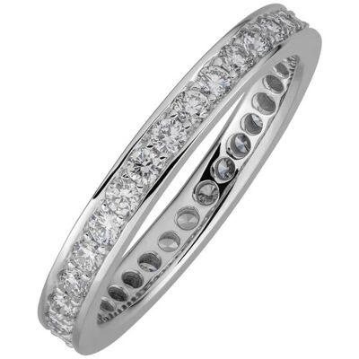 Lyomi Ring 585/- Weißgold Memoire synth. Diam. 0,90ct. Silber O 1/2 Lyomi Ring 585/- Weißgold Memoire synth. Diam. 0,90ct. Silber O 1/2