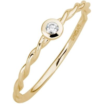 Lyomi Ring 585/- Gelbgold 1 synth. Diam. 0,04ct. Gold NICHT Lyomi Ring 585/- Gelbgold 1 synth. Diam. 0,04ct. Gold NICHT