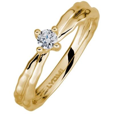 Lyomi Ring 585/- Gelbgold 1 synth. Diam. 0,15ct. Gold NICHT Lyomi Ring 585/- Gelbgold 1 synth. Diam. 0,15ct. Gold NICHT