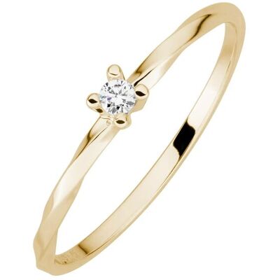 Lyomi Ring 585/- Gelbgold 1 synth. Diam. 0,04ct. Gold L 1/2 Lyomi Ring 585/- Gelbgold 1 synth. Diam. 0,04ct. Gold L 1/2