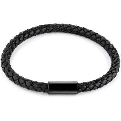 Zeeme Stainless Steel Armband Edelstahl Leder schwarz 21cm Schwarz Einheitsgröße Zeeme Stainless Steel Armband Edelstahl Leder schwarz 21cm Schwarz Einheitsgröße