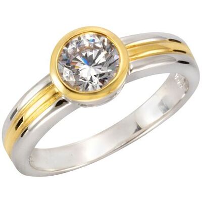 Celesta Silber Ring 925 Sterling Silber zweifarbig Zirkonia Mehrfarben NICHT Celesta Silber Ring 925 Sterling Silber zweifarbig Zirkonia Mehrfarben NICHT