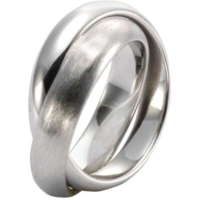 Celesta Silber Ring 925 Sterling Silber zweireihig Silber Q Celesta Silber Ring 925 Sterling Silber zweireihig Silber Q