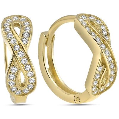 Dkeniz Creolen 925/- Sterling Silber vergoldet Unendlichkeitsohrring Gold Einheitsgröße Dkeniz Creolen 925/- Sterling Silber vergoldet Unendlichkeitsohrring Gold Einheitsgröße