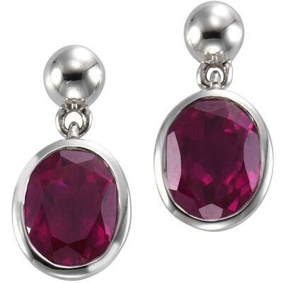 Jamelli Ohrringe Silber 925 rhodiniert mit pinkem Quarz (beh.) Silber Einheitsgröße Jamelli Ohrringe Silber 925 rhodiniert mit pinkem Quarz (beh.) Silber Einheitsgröße