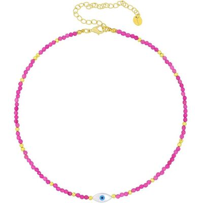 Fashionbox Kette Messing vergoldet mit Kristallperlen pink Element Auge Roségold Einheitsgröße Fashionbox Kette Messing vergoldet mit Kristallperlen pink Element Auge Roségold Einheitsgröße