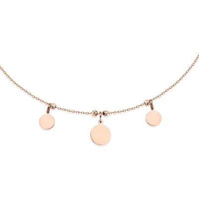 Dkeniz Anhänger mit Kette 925/- Sterling Silber rosévergoldet runde Plättchenkette Roségold Einheitsgröße Dkeniz Anhänger mit Kette 925/- Sterling Silber rosévergoldet runde Plättchenkette Roségold Einheitsgröße