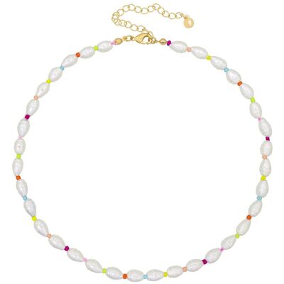 Fashionbox Kette Messing vergoldet Perlen weiss und multifarben Mehrfarben Einheitsgröße Fashionbox Kette Messing vergoldet Perlen weiss und multifarben Mehrfarben Einheitsgröße