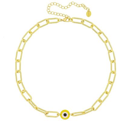 Fashionbox Kette Messing vergoldet mittig Auge gelb Gold Einheitsgröße Fashionbox Kette Messing vergoldet mittig Auge gelb Gold Einheitsgröße