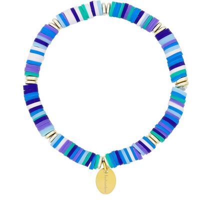 Fashionbox Armband Messing Vinylplättchen multi blau flexibel Mehrfarben Einheitsgröße Fashionbox Armband Messing Vinylplättchen multi blau flexibel Mehrfarben Einheitsgröße