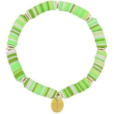 Fashionbox Armband Messing Vinylplättchen multi grün flexibel Mehrfarben Einheitsgröße Fashionbox Armband Messing Vinylplättchen multi grün flexibel Mehrfarben Einheitsgröße
