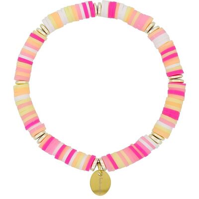 Fashionbox Armband Messing Vinylplättchen multi pink flexibel Mehrfarben Einheitsgröße Fashionbox Armband Messing Vinylplättchen multi pink flexibel Mehrfarben Einheitsgröße