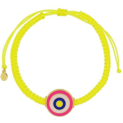 Fashionbox Armband Textil gelb mit 1 Element rund Gold Einheitsgröße Fashionbox Armband Textil gelb mit 1 Element rund Gold Einheitsgröße