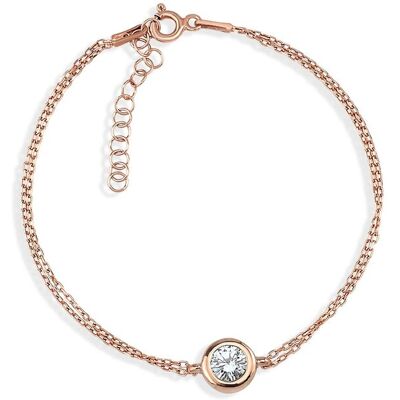 Dkeniz Armband 925/- Sterling Silber rosévergoldet Solitär Rot Einheitsgröße Dkeniz Armband 925/- Sterling Silber rosévergoldet Solitär Rot Einheitsgröße