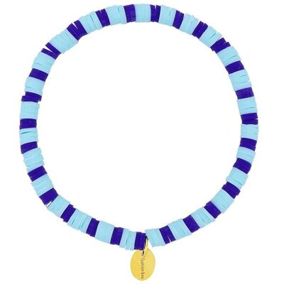 Fashionbox Armband Messing Vinylplättchen blau/hellblau flexibel Blau Einheitsgröße Fashionbox Armband Messing Vinylplättchen blau/hellblau flexibel Blau Einheitsgröße