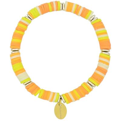 Fashionbox Armband Messing Vinylplättchen multi orange flexibel Mehrfarben Einheitsgröße Fashionbox Armband Messing Vinylplättchen multi orange flexibel Mehrfarben Einheitsgröße