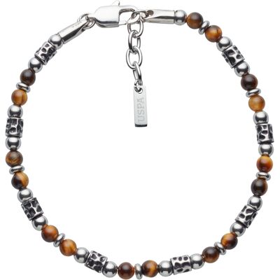 U.S. Polo Assn US Polo Assn Jewellery Oliver Armband mit Natursteinen Silber und Braun Einheitsgröße U.S. Polo Assn US Polo Assn Jewellery Oliver Armband mit Natursteinen Silber und Braun Einheitsgröße