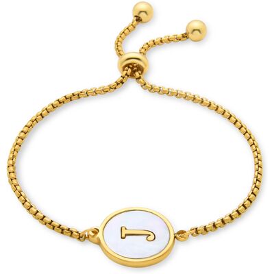 Luxenter-Armband aus weißem Perlmutt in 18 Karat Gelbgold - Alphabet Gold Einheitsgröße Luxenter-Armband aus weißem Perlmutt in 18 Karat Gelbgold - Alphabet Gold Einheitsgröße