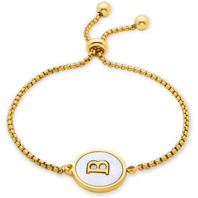 Luxenter-Armband aus weißem Perlmutt in 18 Karat Gelbgold - Alphabet Gold Einheitsgröße Luxenter-Armband aus weißem Perlmutt in 18 Karat Gelbgold - Alphabet Gold Einheitsgröße