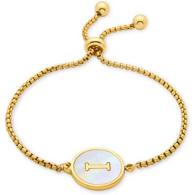 Luxenter-Armband aus weißem Perlmutt in 18 Karat Gelbgold - Alphabet Gold Einheitsgröße Luxenter-Armband aus weißem Perlmutt in 18 Karat Gelbgold - Alphabet Gold Einheitsgröße