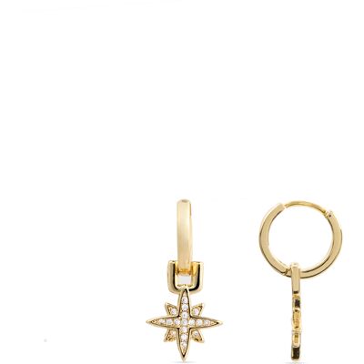 Luxenter 18k Gelbgold plattierte Brillant Zirkonia Ohrringe - Sionqui Gold Einheitsgröße Luxenter 18k Gelbgold plattierte Brillant Zirkonia Ohrringe - Sionqui Gold Einheitsgröße
