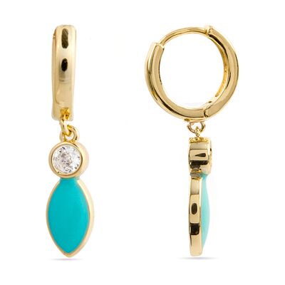 Luxenter Ohrringe aus 18k Gelbgold mit funkelnden Zirkonias - Rielo Blau Einheitsgröße Luxenter Ohrringe aus 18k Gelbgold mit funkelnden Zirkonias - Rielo Blau Einheitsgröße