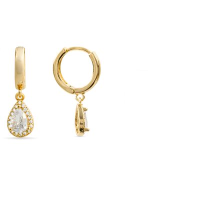 Luxenter 18k gelbgold plattierte Brillant-Zirkonia Ohrringe - Hade Gold Einheitsgröße Luxenter 18k gelbgold plattierte Brillant-Zirkonia Ohrringe - Hade Gold Einheitsgröße