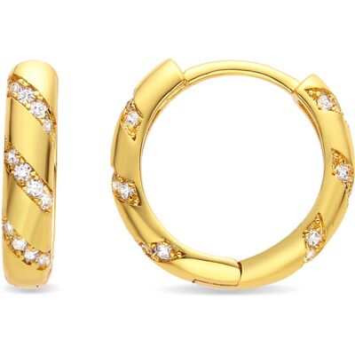 Luxenter Ohrringe mit glänzenden Zirkonia in 18K Gold - Lionvi Gold Einheitsgröße Luxenter Ohrringe mit glänzenden Zirkonia in 18K Gold - Lionvi Gold Einheitsgröße