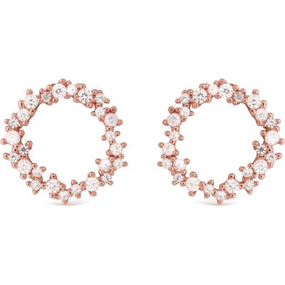 Luxenter Sterling Silber 925 Ohrringe mit 18K rose vergoldeten Zirkonia - Thilak Roségold Einheitsgröße Luxenter Sterling Silber 925 Ohrringe mit 18K rose vergoldeten Zirkonia - Thilak Roségold Einheitsgröße