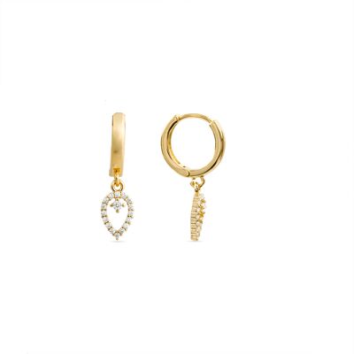 Luxenter Ohrringe aus 18k Gelbgold mit funkelnden Zirkonen - Sarath Gold Einheitsgröße Luxenter Ohrringe aus 18k Gelbgold mit funkelnden Zirkonen - Sarath Gold Einheitsgröße